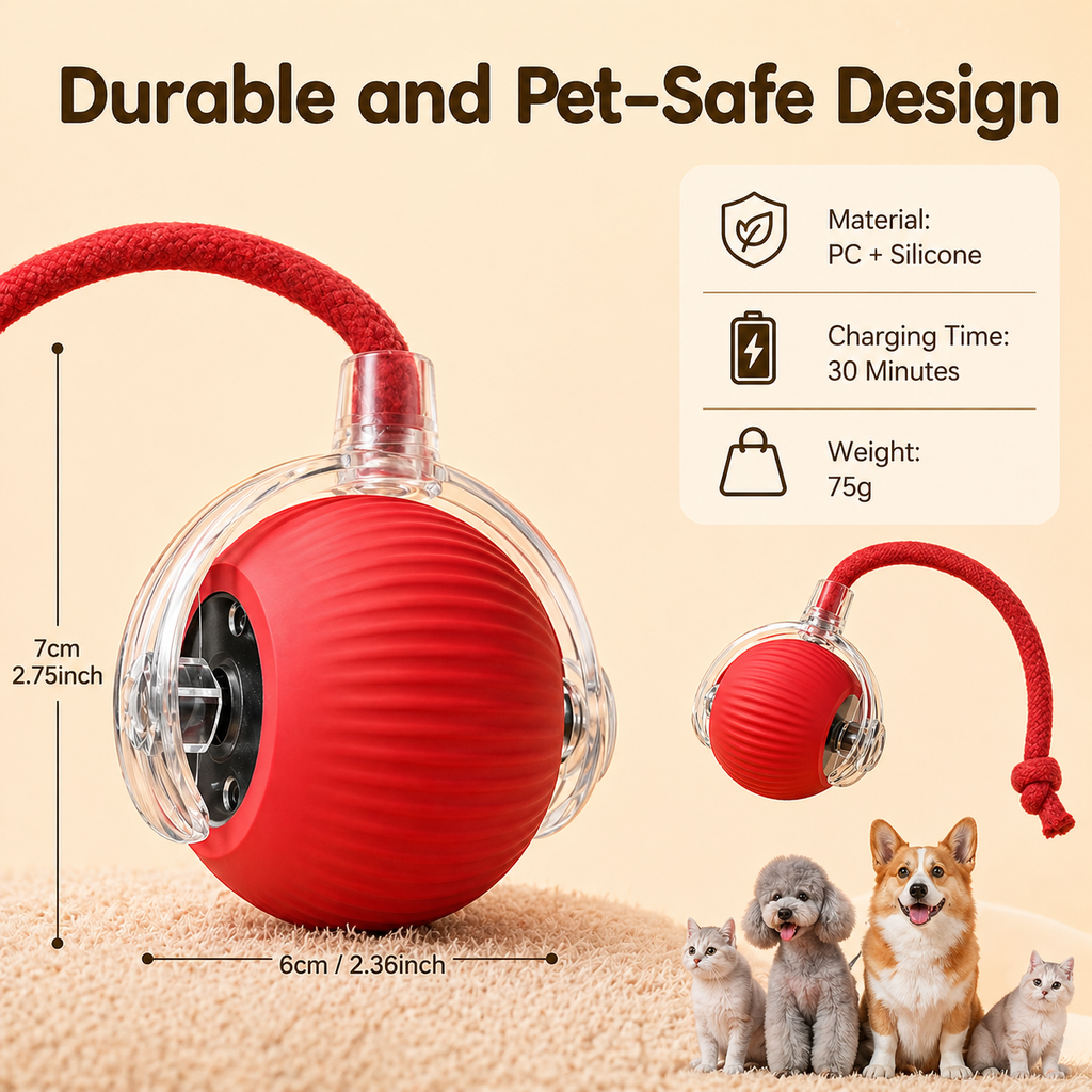 Rolling Fun Ball – Smart Interactive Pet Toy for Dogs & Cats