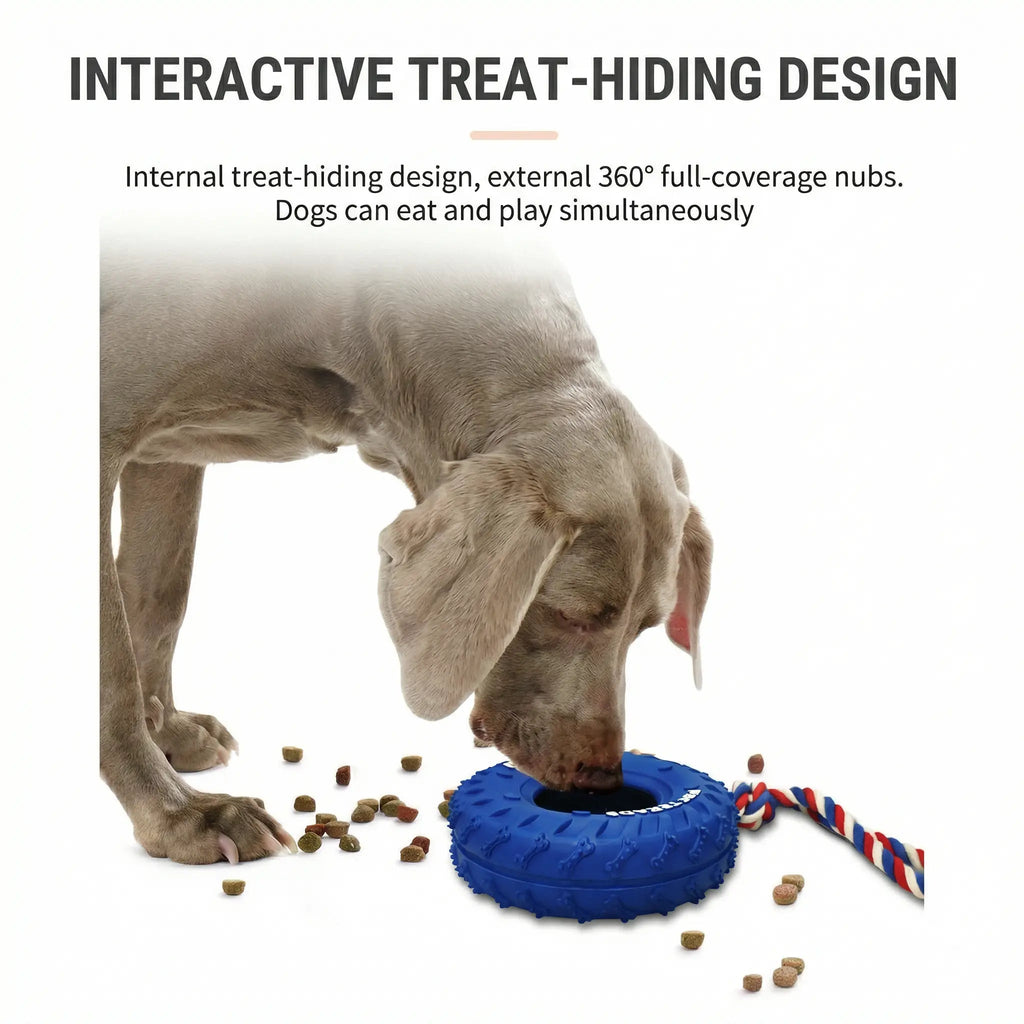 Dog Chew Tire – Tough Rubber Toy for Play & IQ Training