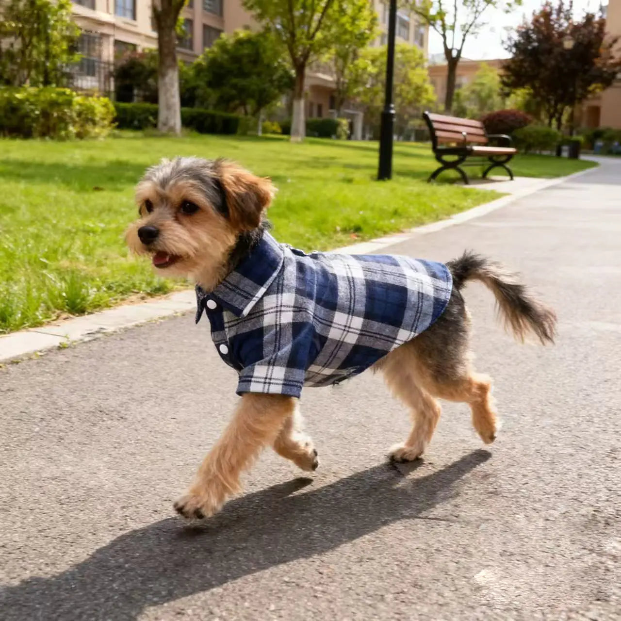 Plaid Pet Shirt – Stylish Dog T-Shirt for Small & Medium Dogs