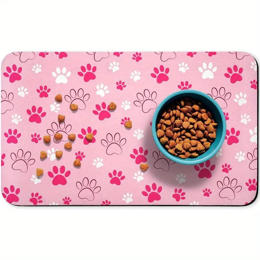 Dog & Cat Feeding Mat – Absorbent Bowl Mat for Mess-Free Meals