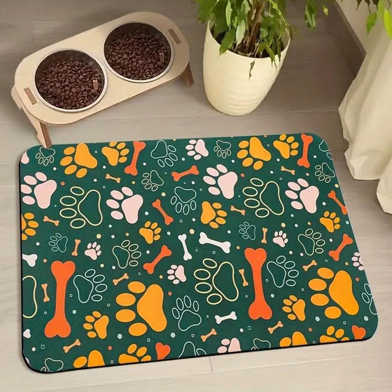 Dog & Cat Feeding Mat – Absorbent Bowl Mat for Mess-Free Meals
