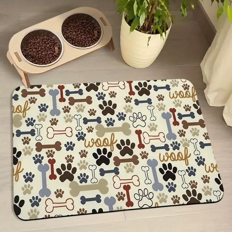 Dog & Cat Feeding Mat – Absorbent Bowl Mat for Mess-Free Meals