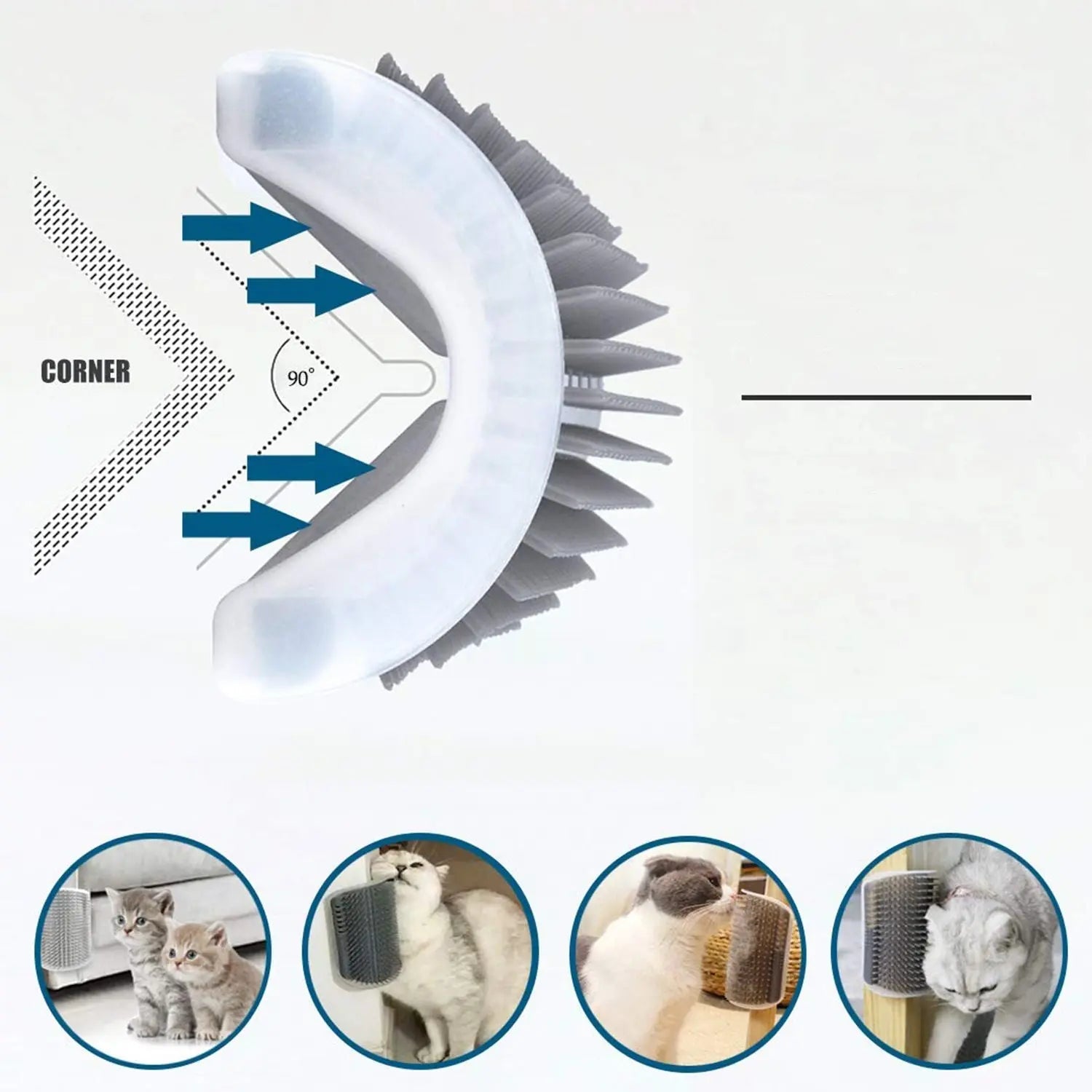 Self Grooming Pet Brush – Corner Massage Tool for Cats & Dogs