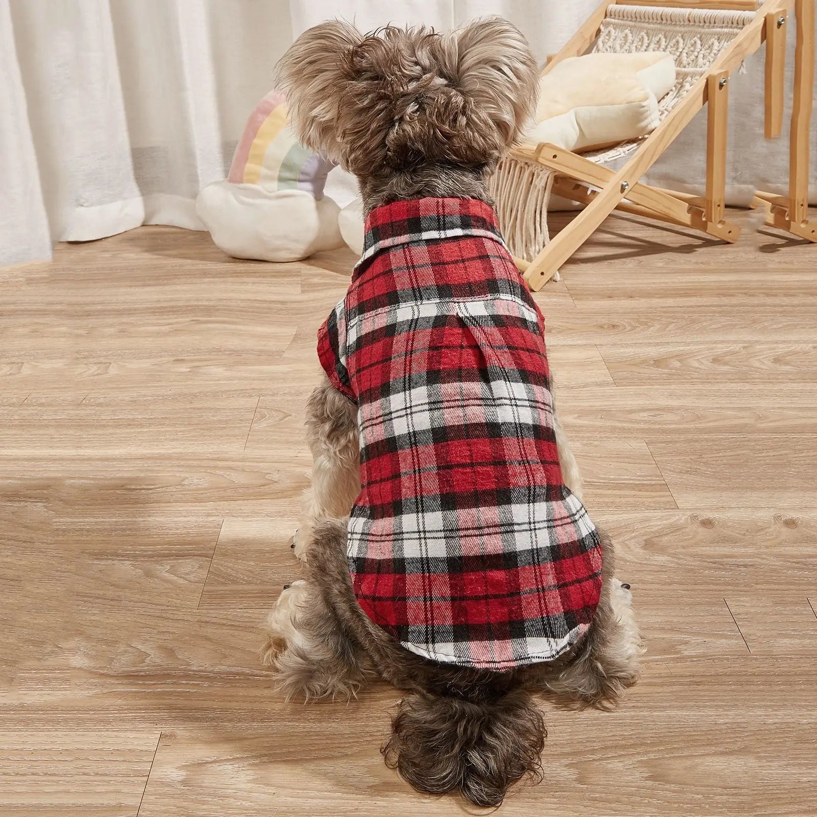 Plaid Pet Shirt – Stylish Dog T-Shirt for Small & Medium Dogs