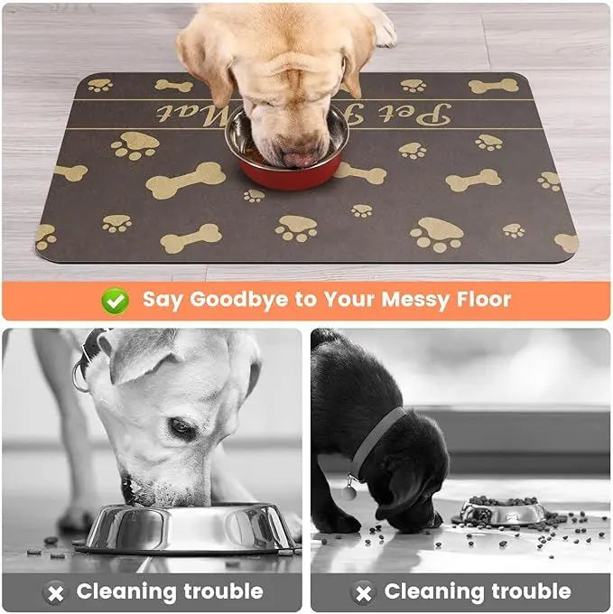 Dog & Cat Feeding Mat – Absorbent Bowl Mat for Mess-Free Meals