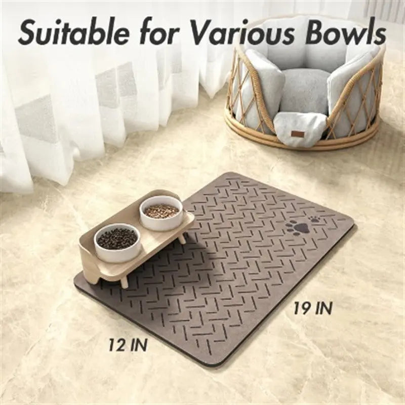 Dog & Cat Feeding Mat – Absorbent Bowl Mat for Mess-Free Meals
